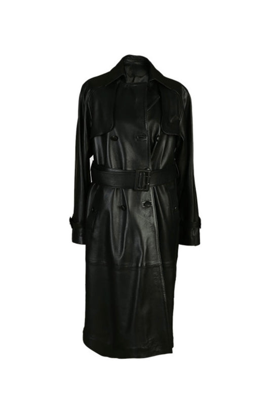 Dahlia Leather Coat Black