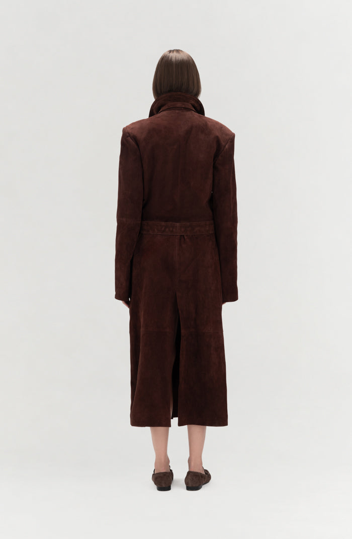 Austin Suede Coat Brown