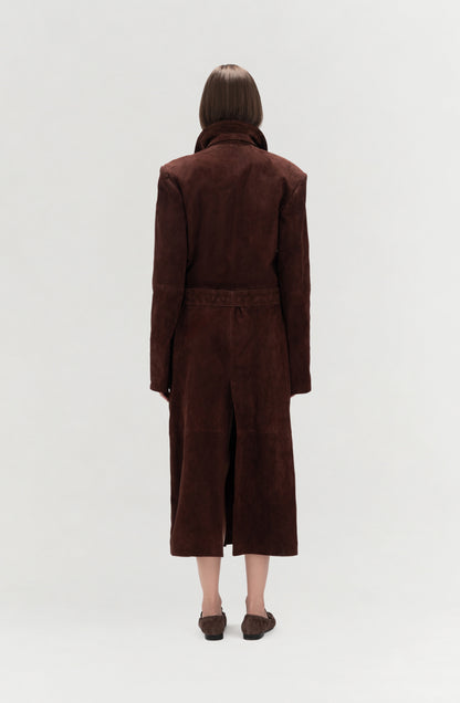 Austin Suede Coat Brown