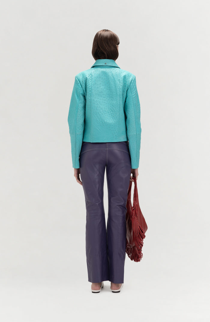 Isaac Leather Pants Plum Purple