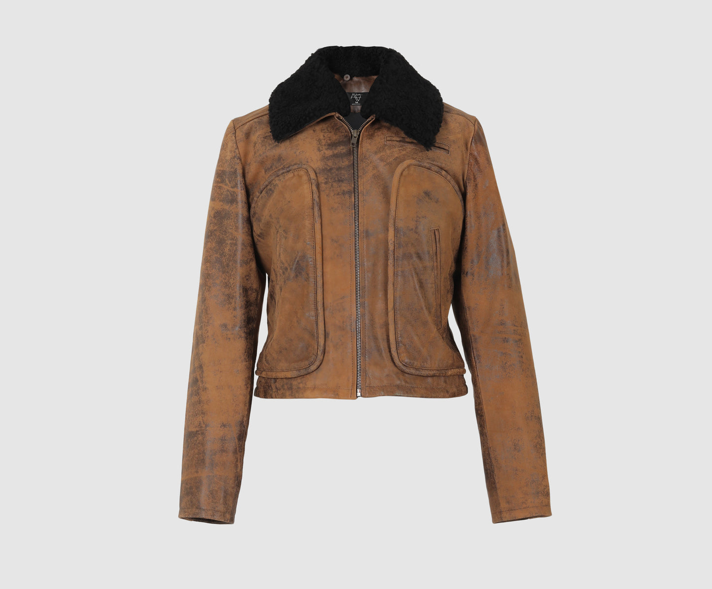 Emery Leather Jacket Washed Brown