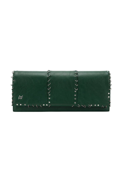 Annabelle II Leather Clutch Olive