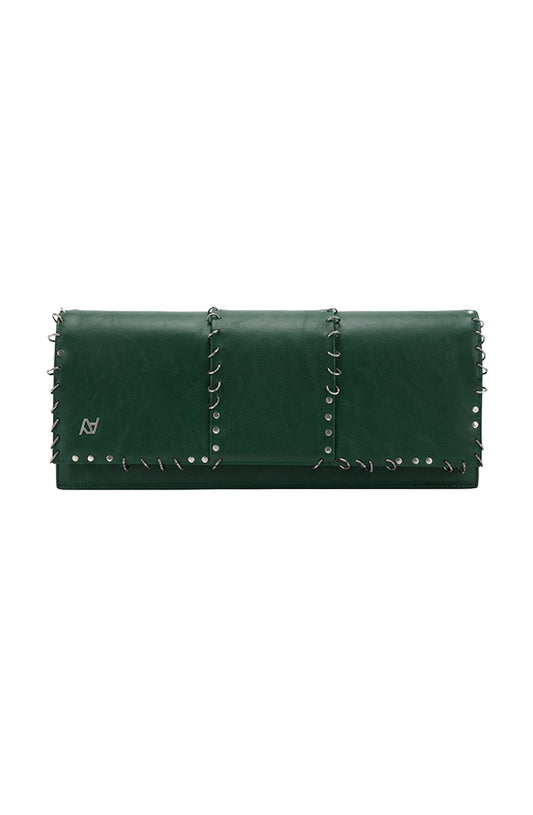 Annabelle II Leather Clutch Olive