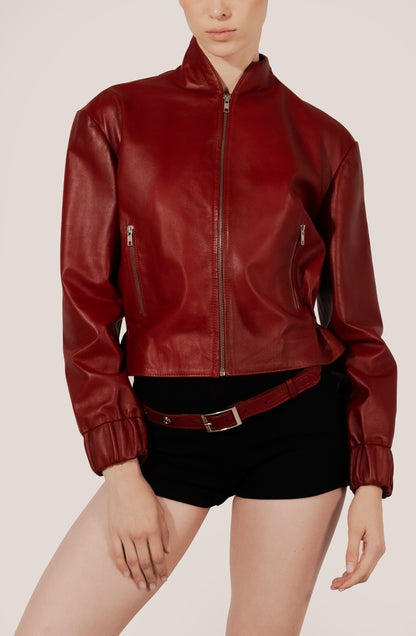 Bennett Leather Jacket Red
