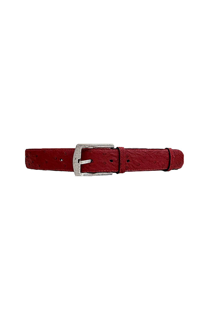 Lincoln Leather Belt Ostrich Red - Limited Edition