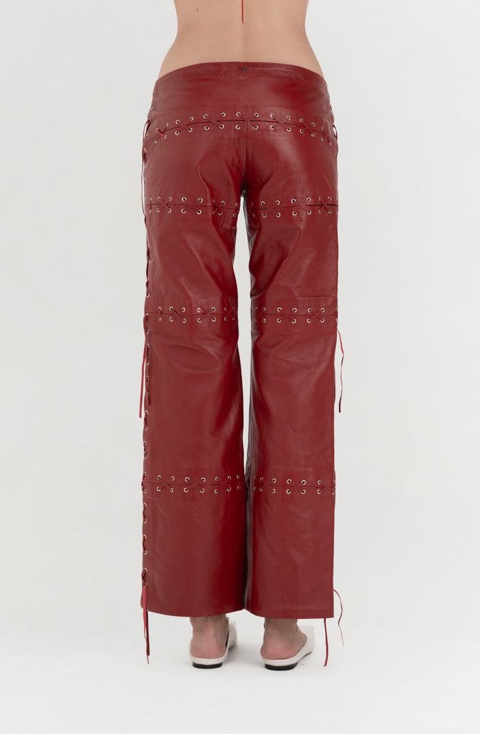 Phoebe Leather Pants Red
