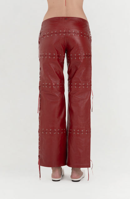 Phoebe Leather Pants Red