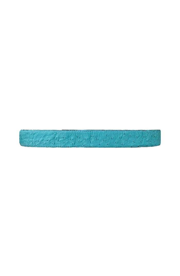 Lincoln Leather Belt Ostrich Aqua - Limited Edition