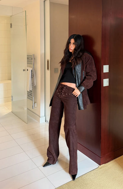 Jason Suede Pants Brown