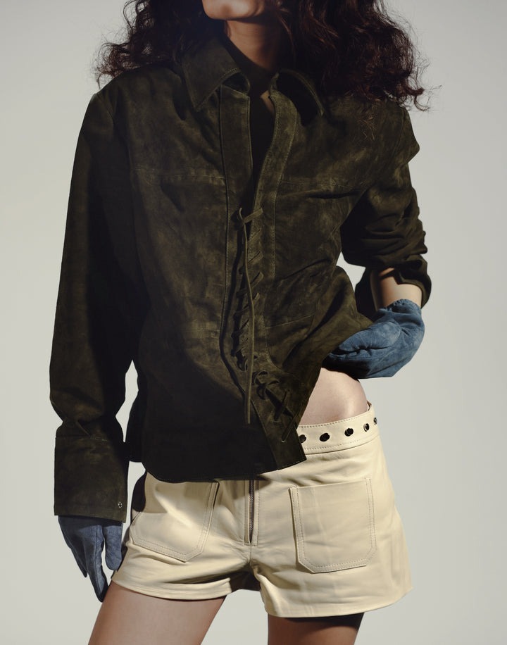 Liana Suede Shirt Olive