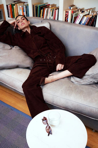 Jade Suede Jacket Brown