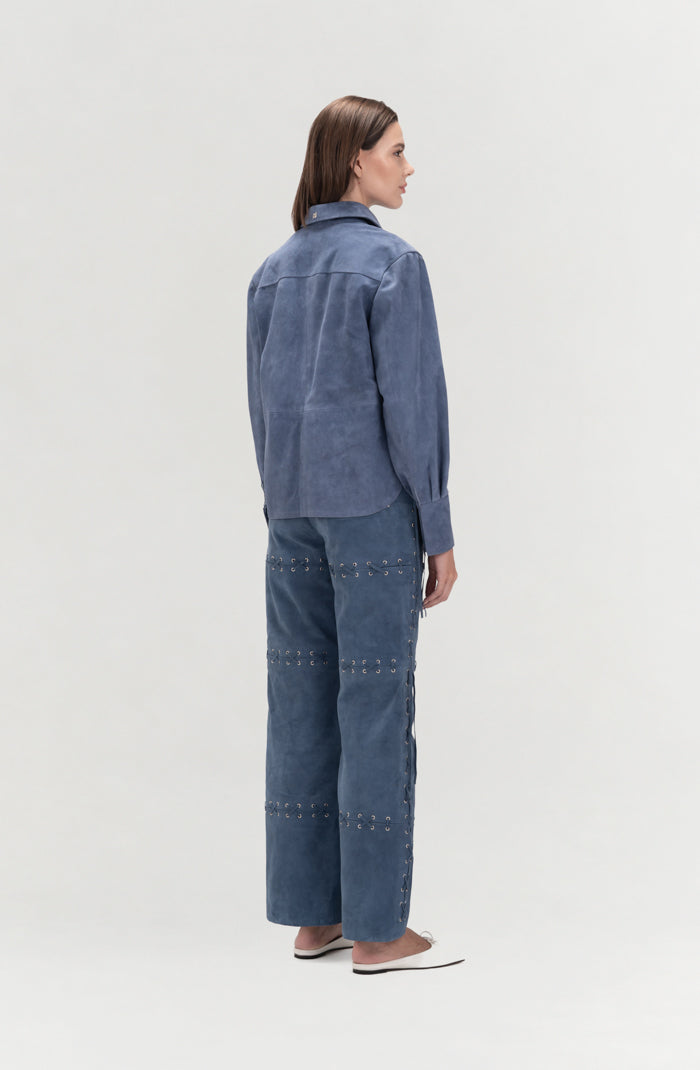 Liana Suede Shirt Blue