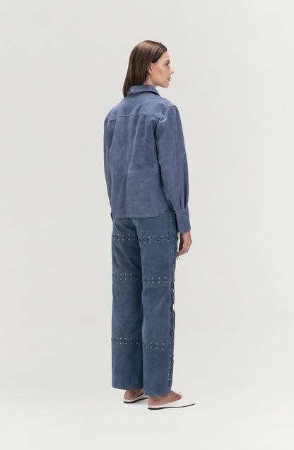 Liana Suede Shirt Blue