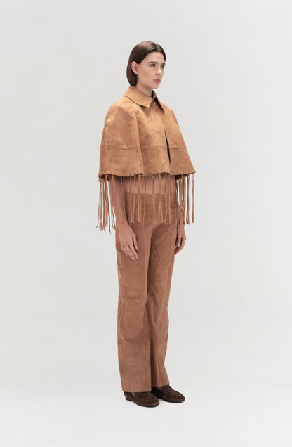 Isaac Suede Pants Beige