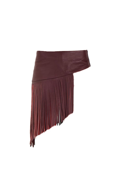 Gianna Leather Belt Burgundy