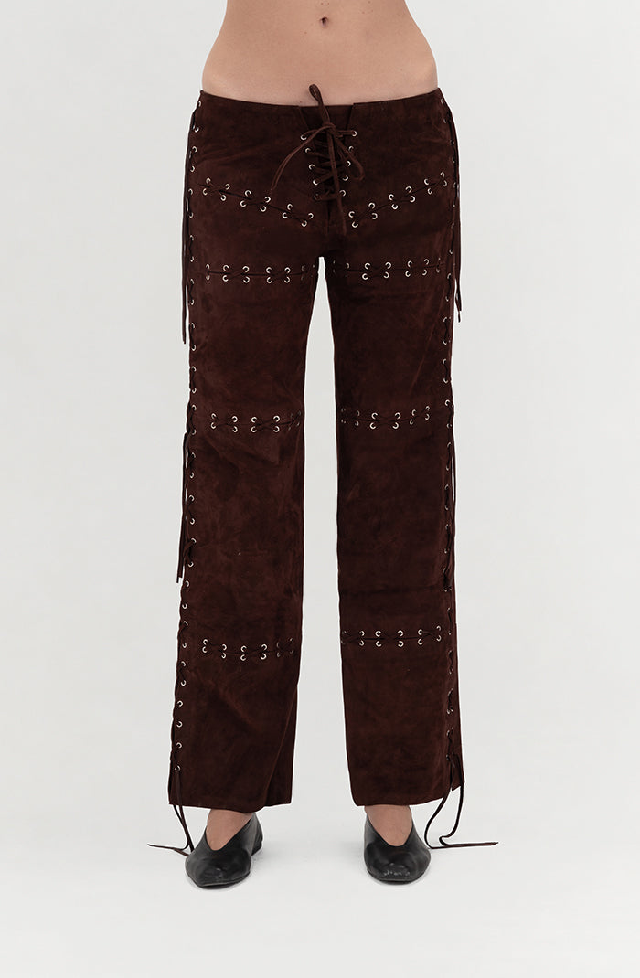 Phoebe Suede Pants Brown
