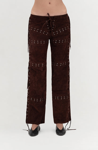 Phoebe Suede Pants Brown