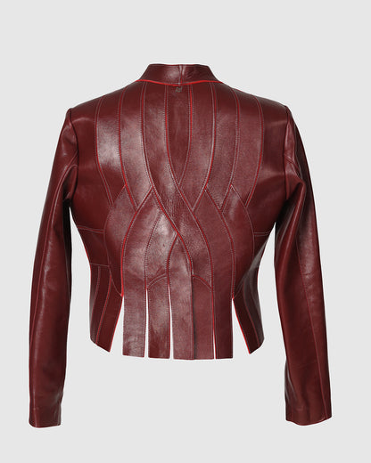 Brianna II Leather Jacket Burgundy