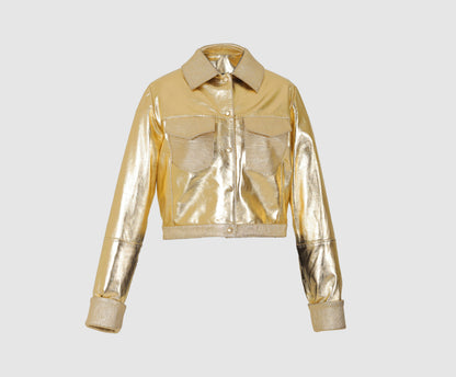 Auzinnia Leather Jacket Gold