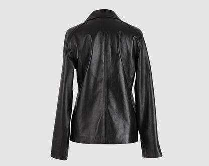 Gianna Leather Blazer Black