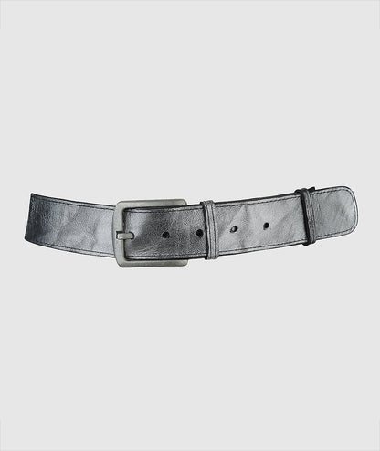 Lincoln Leather Belt Washed Silver