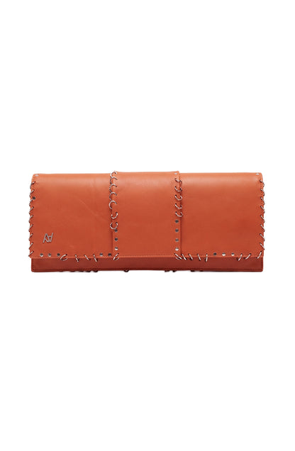 Annabelle II Leather Clutch Orange