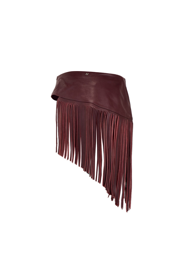 Gianna Leather Belt Burgundy