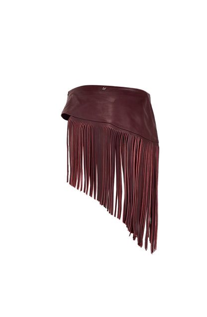Gianna Leather Belt Burgundy