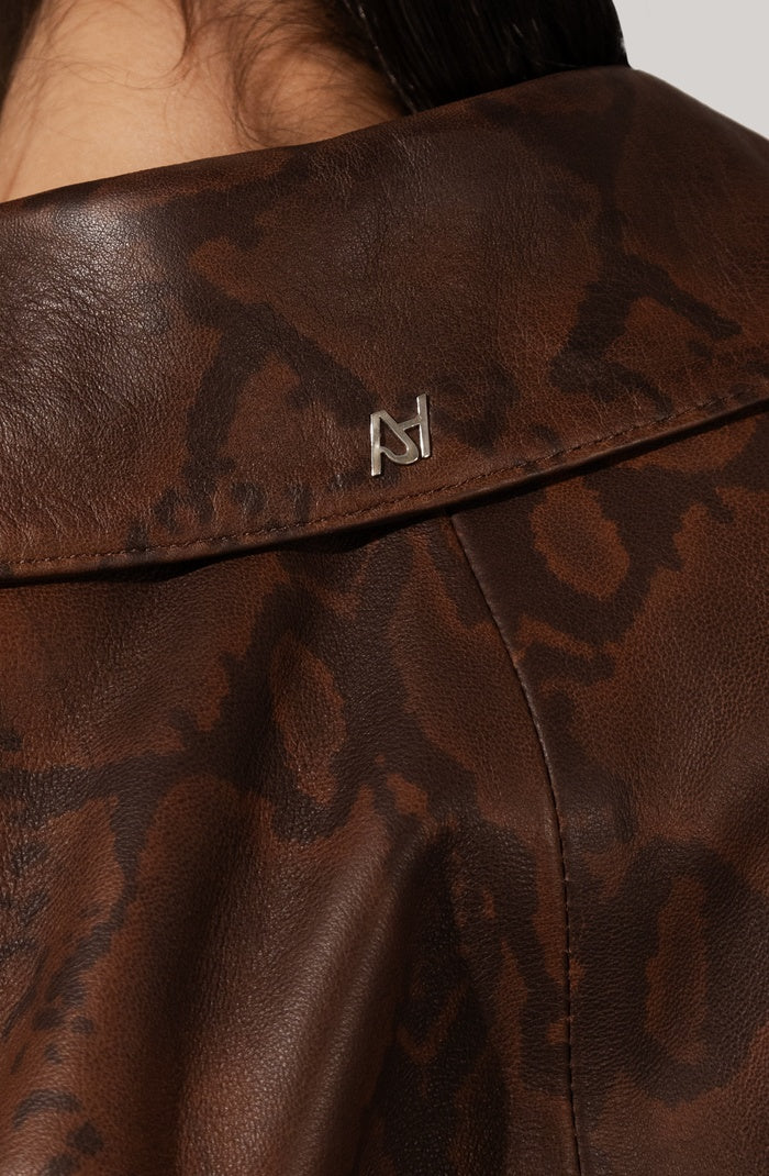 Audax Leather Jacket Snake Print