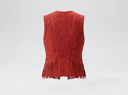 Aurora Suede Vest Red