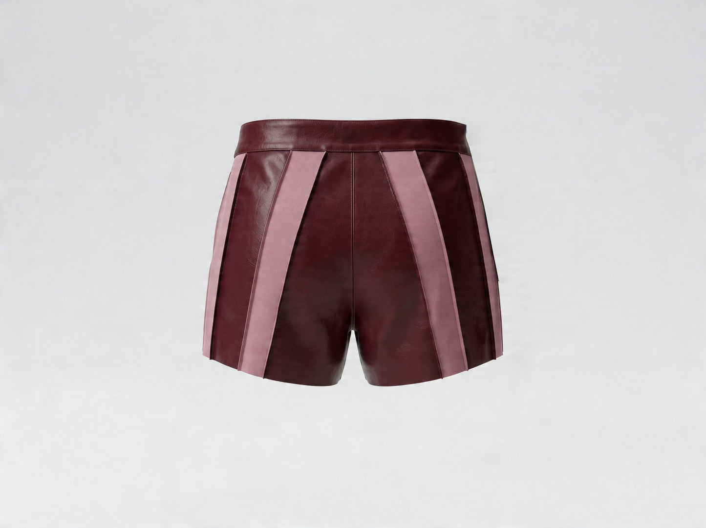 Sterling Leather Striped Shorts Burgundy