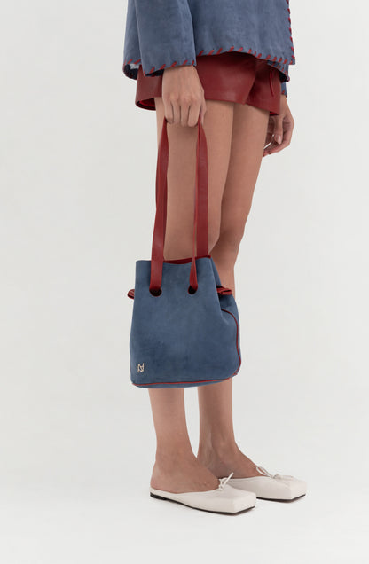Zoey Suede Bag Blue