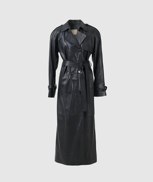 Astrid Leather Coat Black