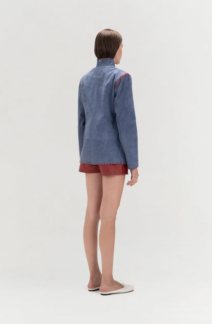 Audrey Suede Jacket Blue