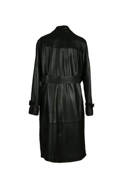 Dahlia Leather Coat Black