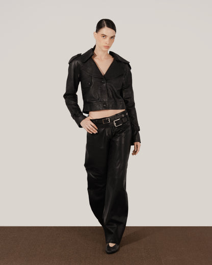 Gabriel Leather Pants Black