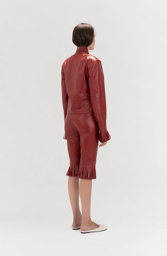 Ellie Leather Jacket Red