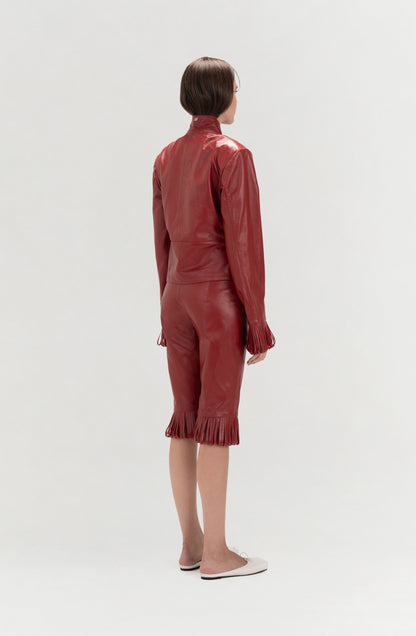 Ellie Leather Jacket Red