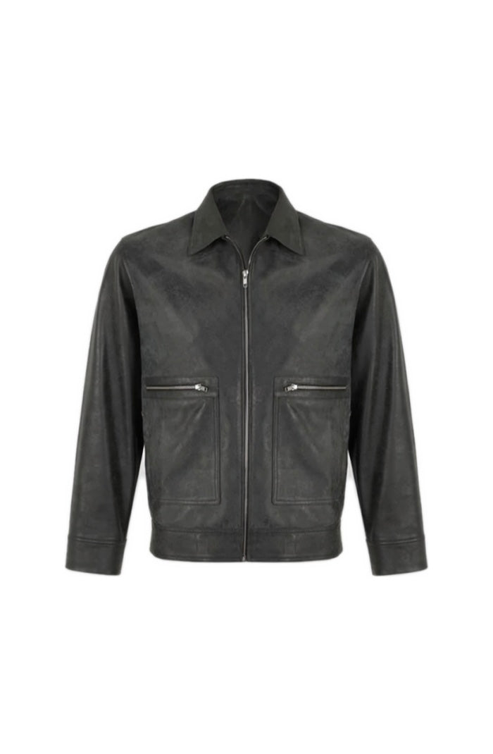 Logan Leather Jacket Washed grey