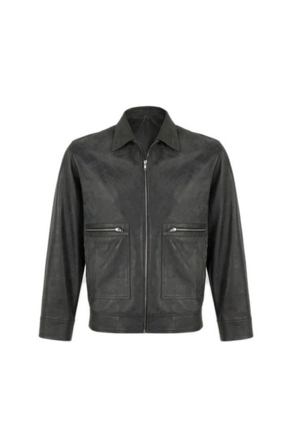 Logan Leather Jacket Washed grey