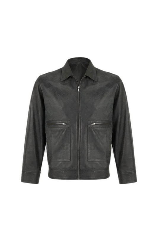 Logan Leather Jacket Washed grey