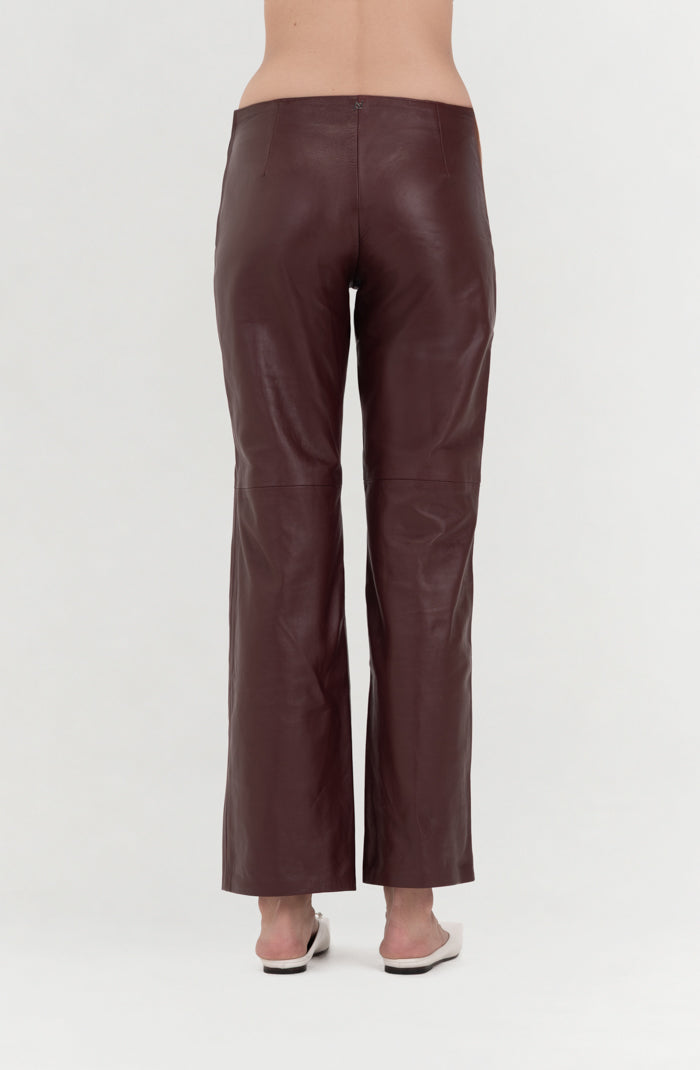 Adrian Leather Pants Burgundy
