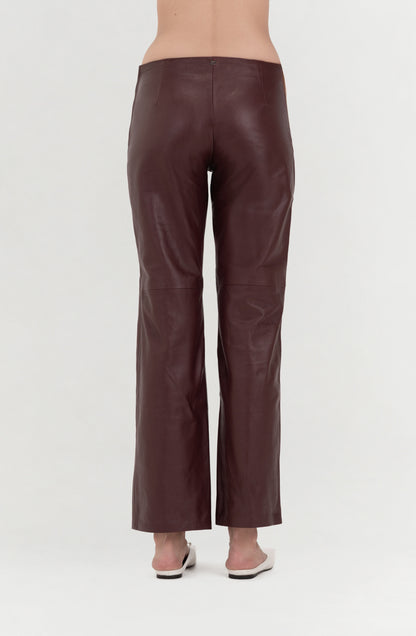 Adrian Leather Pants Burgundy