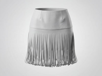 Ellie Leather Skirt White