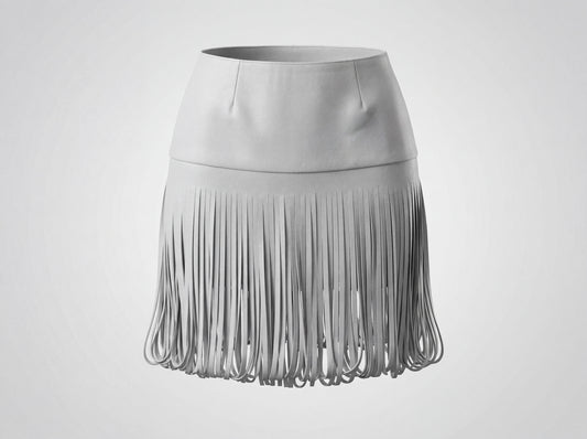 Ellie Leather Skirt White