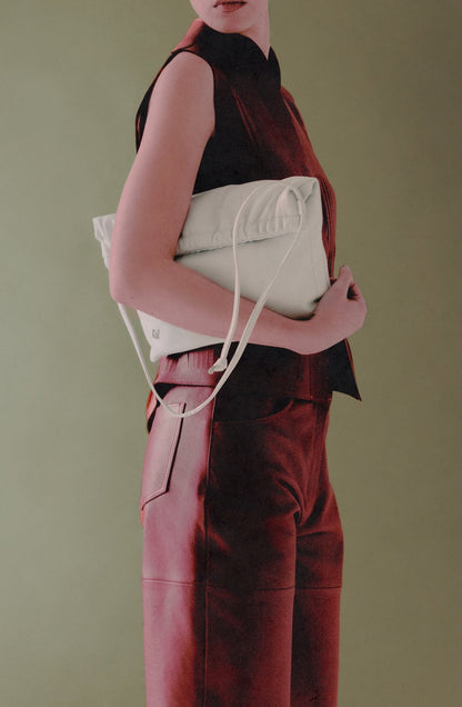 Melissa Clutch Leather Bag White