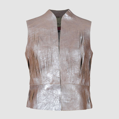 Ayla II Leather Vest Dusty Rose