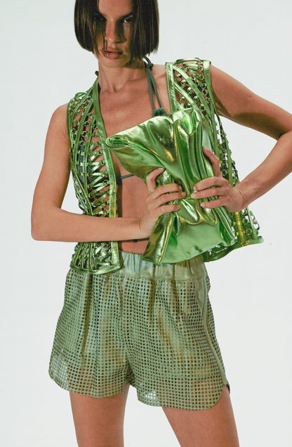Phoneix Leather vest Electric Green