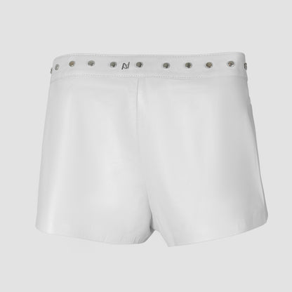 Sterling Leather Shorts White