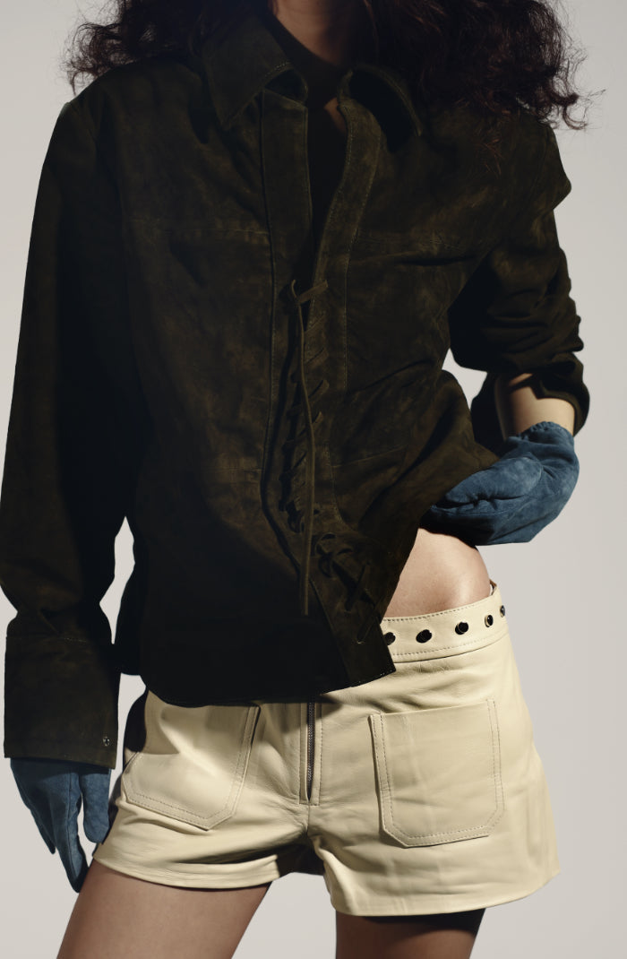 Liana Suede Shirt Olive